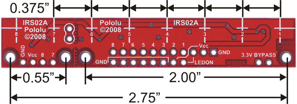 Arreglo de sensor Seguidor de Linea - QTR-8RC 8 Sensores
