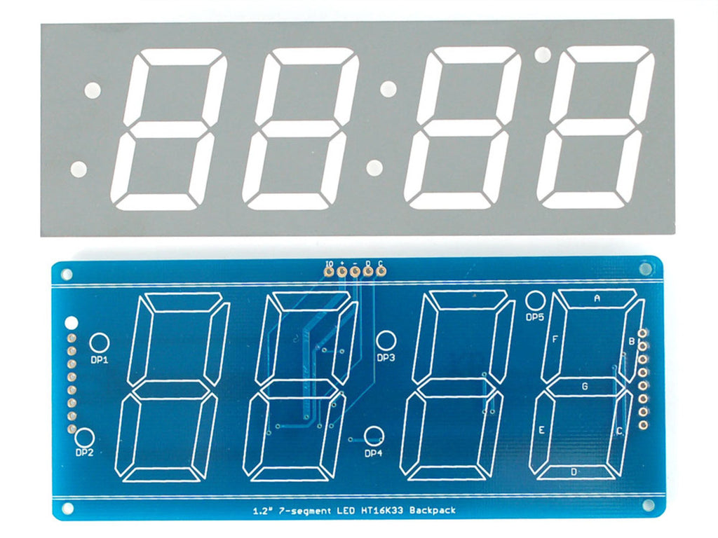 Pantalla Display de reloj 7 segmentos (blanco)