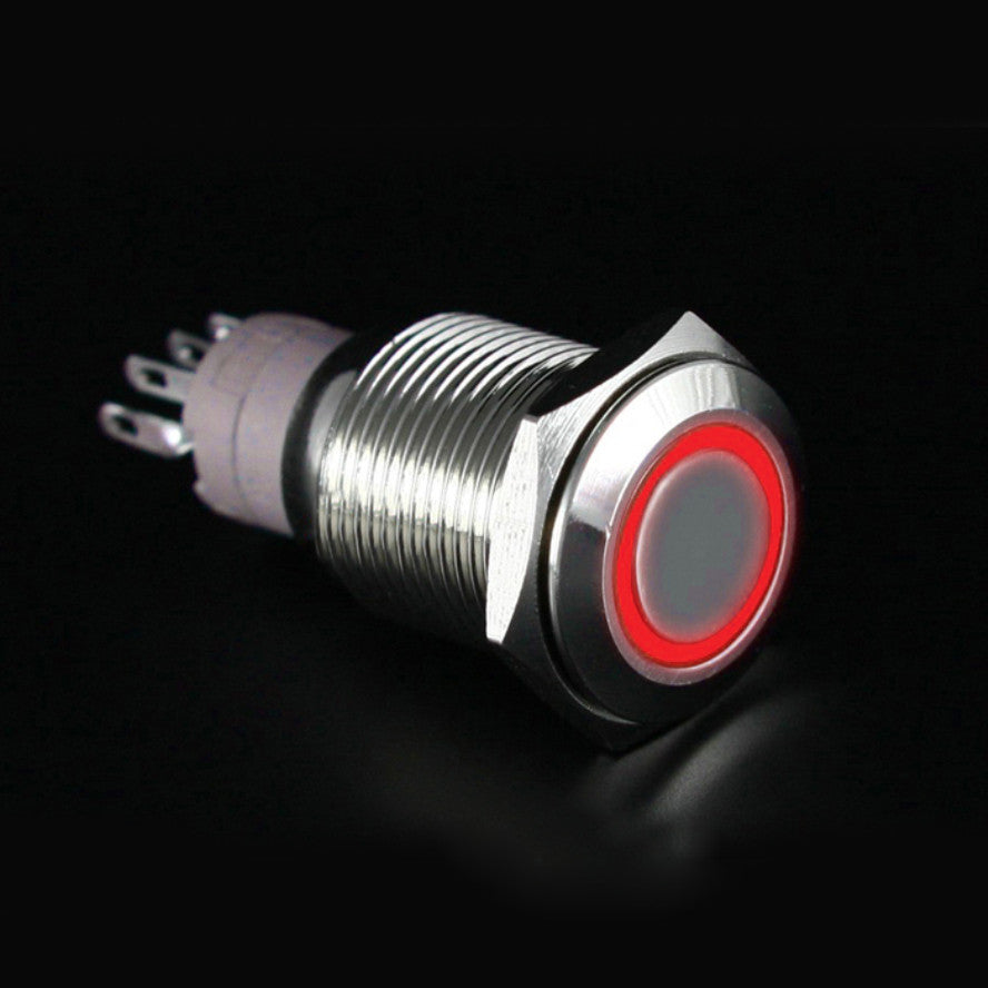 Botón Metálico - Enclavado (16mm, Rojo)